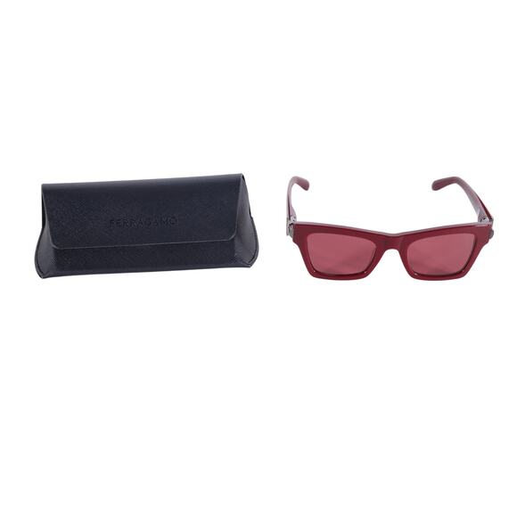 Salvatore Ferragamo Rectangle Sunglasses - Burgundy / Red - NWT - Picture 10 of 10